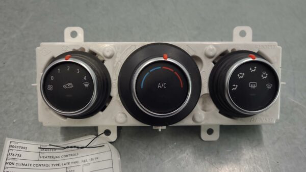 RENAULT MASTER 2019-2024 HEATER/AC CONTROLS NON CLIMATE CONTROL TYPE, LATE TYPE,