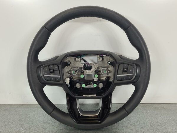 FORD RANGER 2022-2025 STEERING WHEEL LEATHER, BLACK, W/ BLACK STITCHING, NON HEA