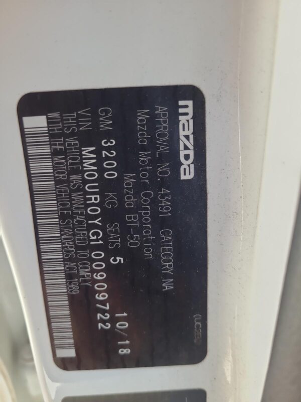 MAZDA BT50 UP-UR 10/2011-06/2020 RIGHT REAR WINDOW REGULATOR/MOTOR DUAL CAB - Image 12