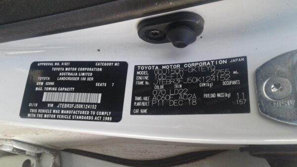 TOYOTA PRADO 150 SERIES 11/2009-10/2023 DIFFERENTIAL LOCKING ACTUATOR 4WD - Image 9