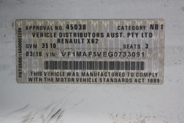 RENAULT MASTER X62 09/2011-ON TRANSMISSION AUTOMATIC T/M LESS SHIFT ACTUATOR - Image 46