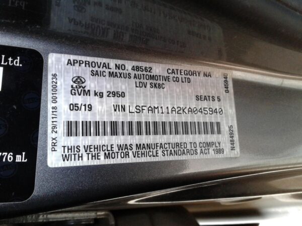 LDV T60 SK8C 07/2017-2024 SINGLE THERMO FAN 2.8L DIESEL - Image 32