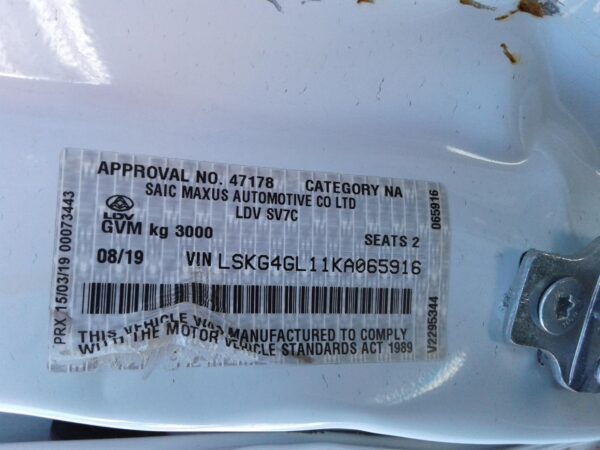 LDV G10 04/2015-ON COMPLETE JACK/TOOL KIT SV7A/SV7C WAGON/VAN - Image 20