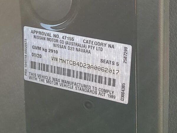 NISSAN NAVARA 2015-2024 RIGHT REAR DOOR NP300, DUAL CAB, 04/15- - Image 10