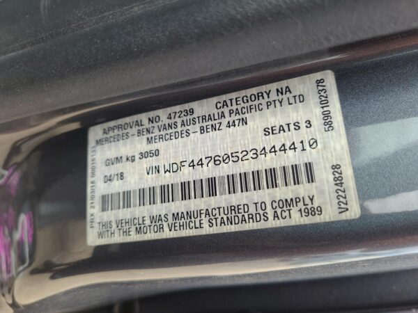 MERCEDES VITO 2015-2024 REAR PROP SHAFT 447, LWB, AUTO T/M, 03/15- - Image 11