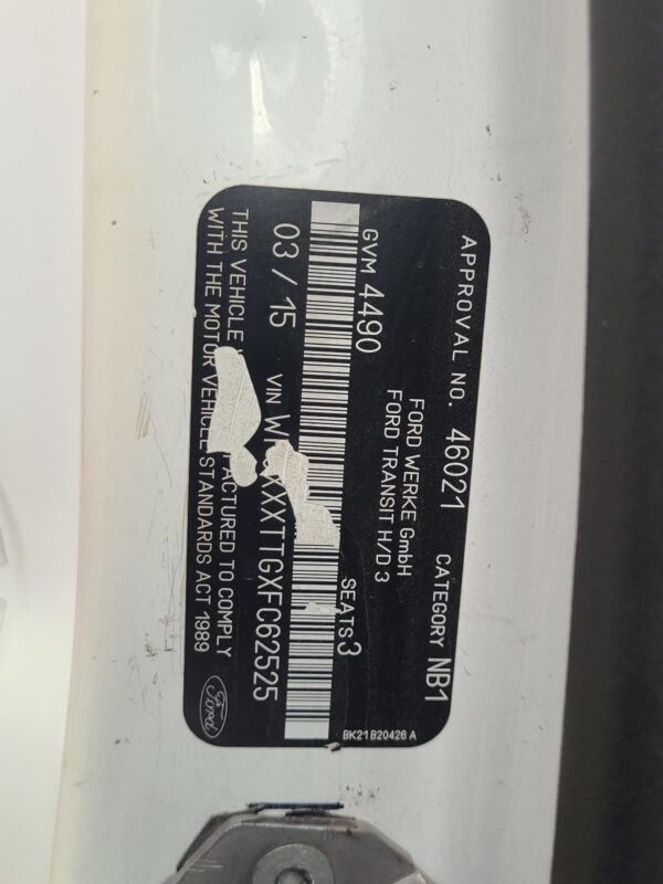 FORD TRANSIT BODY SEAL RUBBER LEFT FRONT DOOR, VO, 02/14- 14 15 16 17 18 19 20 2 - Image 11