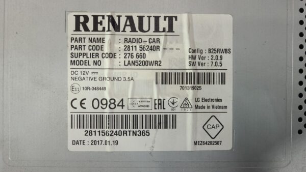 RENAULT TRAFIC 2015-2021 STEREO/HEAD UNIT HEAD UNIT W/ DISPLAY UNIT, 7IN TOUCHSC - Image 18