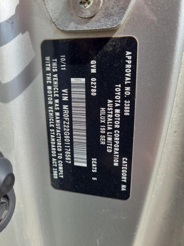 TOYOTA HILUX 2005-2015 LEFT REAR WND REG/MOTOR MANUAL, 03/05-08/15 - Image 22