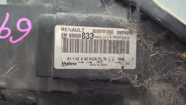 RENAULT TRAFIC 2007-2014 LEFT HEADLAMP X83, CLEAR INDICATOR TYPE, 05/07-12/14 - Image 3