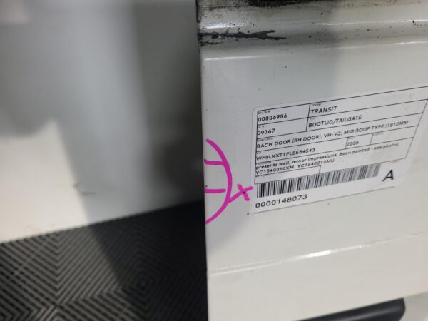 FORD TRANSIT 2000-2006 BOOTLID/TAILGATE BACK DOOR (RH DOOR), VH-VJ, MID ROOF TYP - Image 9