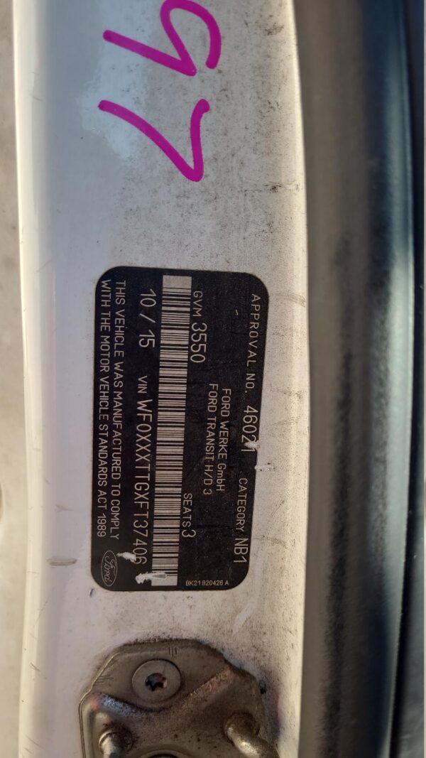 FORD TRANSIT BODY SEAL RUBBER BARN DOOR SEAL, HIGH ROOF, VO, 02/14- 14 15 16 17 - Image 11