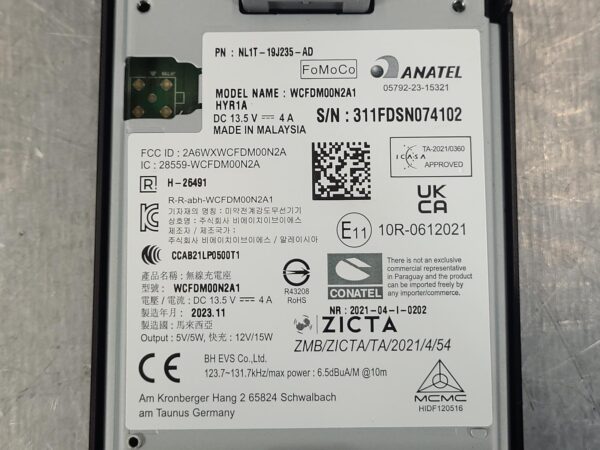 FORD RANGER 2022-2025 ECU RA, WIRELESS CHARGING MODULE, 05/22- - Image 5