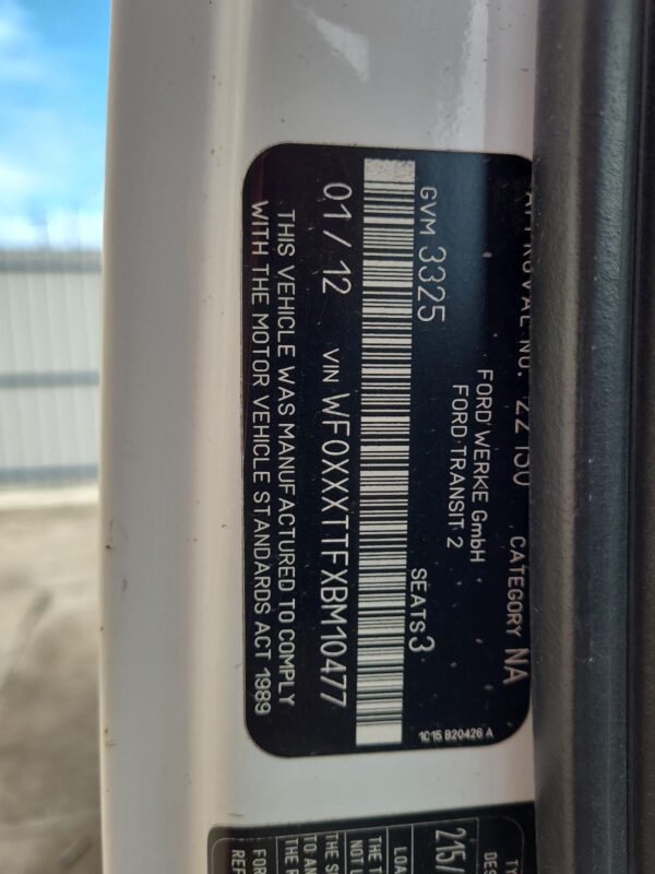 FORD TRANSIT 2011-2014 TRANS/GEARBOX MANUAL, RWD, DIESEL, 2.2, TURBO, 6 SPEED, V - Image 11