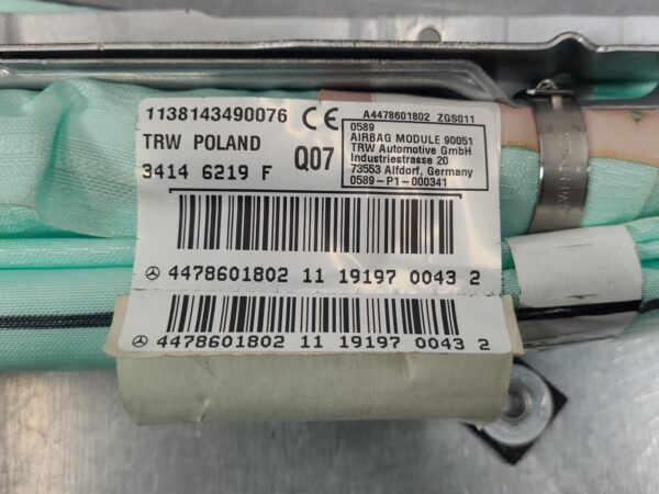 MERCEDES VITO RIGHT AIRBAG SIDE CURTAIN, FRONT, 447, 03/15- 15 16 17 18 19 20 21 - Image 16