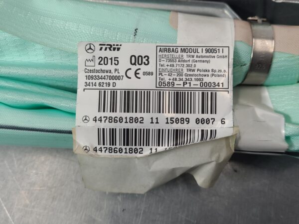 MERCEDES VITO RIGHT AIRBAG SIDE CURTAIN, FRONT, 447, 03/15- 15 16 17 18 19 20 21 - Image 5