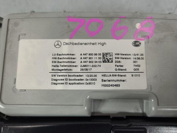 MERCEDES VITO 2015-2025 COURTESY LIGHT 447, FRONT (CENTRE), W/ SUNGLASS HOLDER T - Image 5