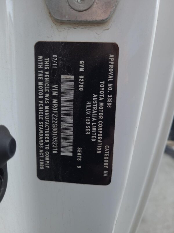 TOYOTA HILUX 2005-2015 ABS SENSOR RH FRONT, NON VSC, LOOM TYPE, 03/05-08/15 - Image 12