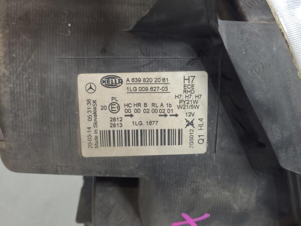 MERCEDES VITO 2011-2015 LEFT HEADLAMP 639, NON HID TYPE, 02/11-02/15 - Image 8