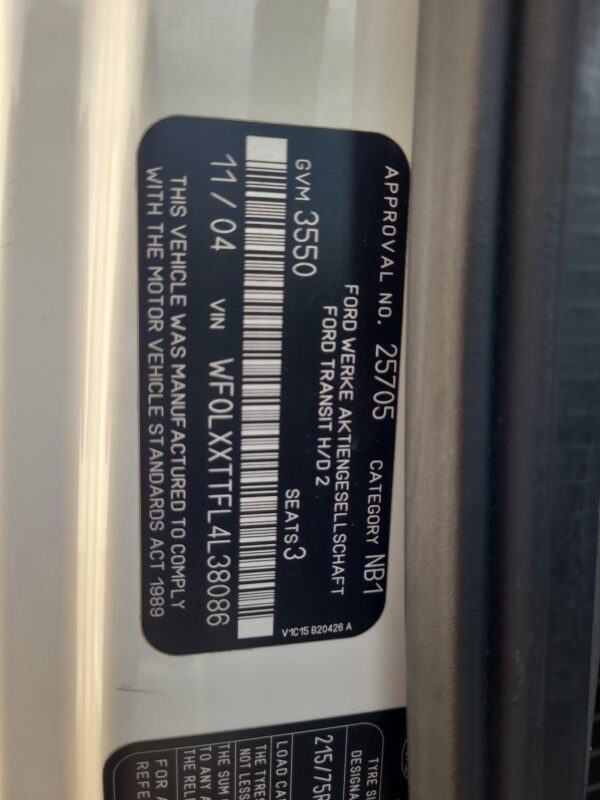 FORD TRANSIT 2000-2006 GEAR STICK/SHIFTER 6 SPEED, MANUAL T/M TYPE, VH-VJ, 10/00 - Image 11