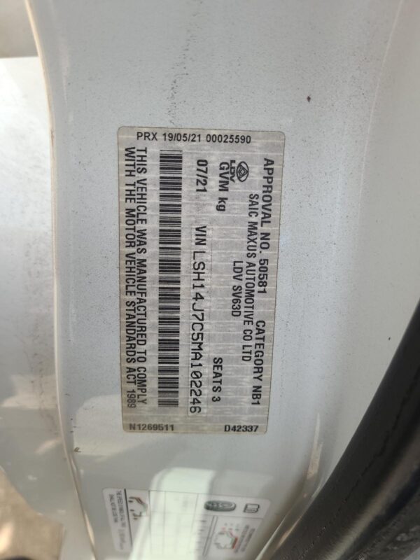 LDV DELIVER 9 2020-2024 TRANS/GEARBOX AUTO, RWD, DIESEL, 2.0, TURBO, 6 SPEED, 07 - Image 20