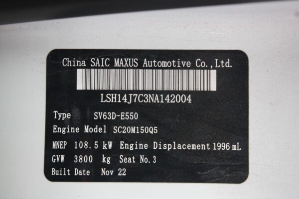 LDV DELIVER 9 2020-2024 REAR DIFF ASSEMBLY REAR, SINGLE WHEEL TYPE, DIESEL, 2.0, - Image 38