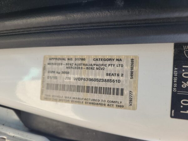 MERCEDES VITO 2004-2015 BOOTLID/TAILGATE BARN DOOR (LH SIDE), 639, 04/04-02/15 - Image 11