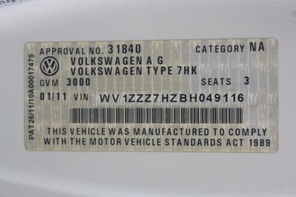 VOLKSWAGEN TRANSPORTER 2009-2015 VACUUM/AIR PUMP DIESEL, 2.0, CCHA/CFCA/CAAC COD - Image 11