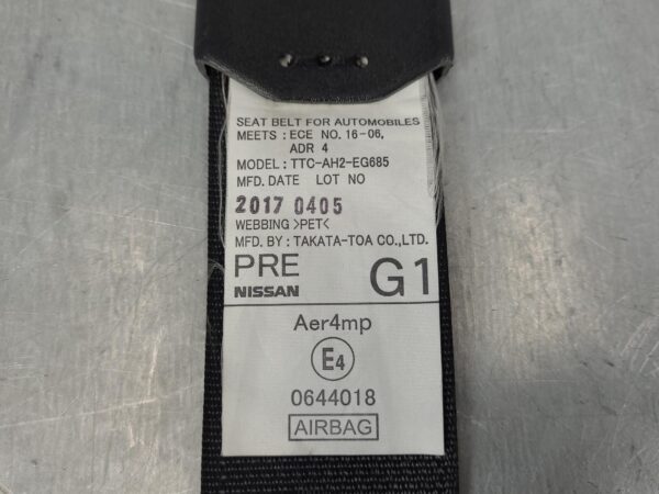 NISSAN NAVARA 2015-2025 SEAT BELT NP300, LH FRONT, SEAT BELT ONLY, DUAL CAB, BLA - Image 4