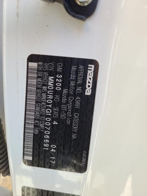 MAZDA BT50 2006-2020 UTE BACK TRAY BACK, EXTRA CAB, STEEL, UN-UR, 11/06-06/20 - Image 24