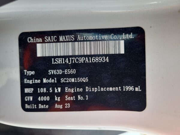 LDV DELIVER 9 2020-2025 BONNET 07/20- - Image 11