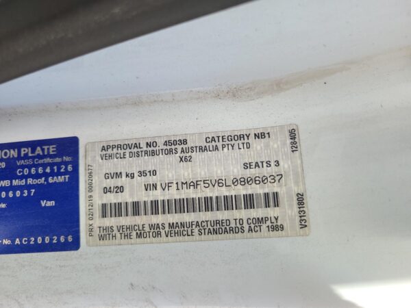 RENAULT MASTER 2020-2024 DOOR TRIM RH FRONT, CLOTH, X62, 02/20- - Image 30