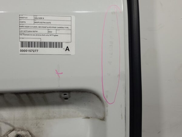 LDV DELIVER 9 2020-2024 BOOTLID/TAILGATE BARN DOOR (LH SIDE), MID ROOF & REV - Image 10