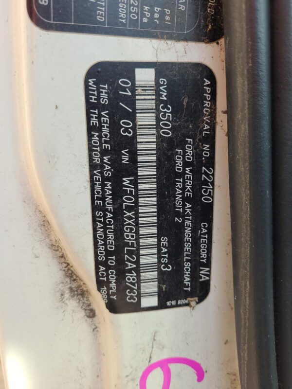 FORD TRANSIT 2000-2006 WATER PIPES/OUTLETS VH-VJ 10/00-08/06 - Image 19