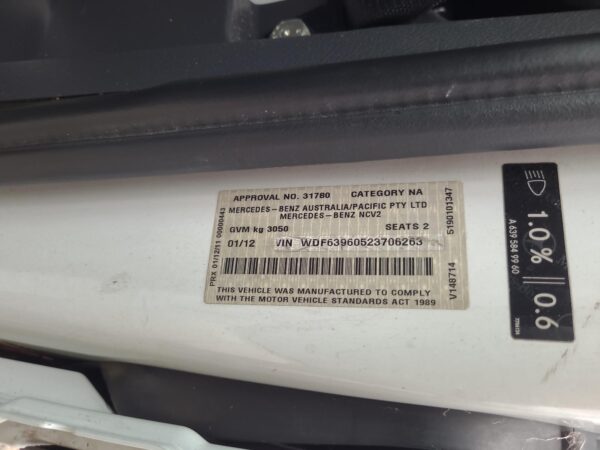 MERCEDES VITO 2011-2015 AIR FLOW METER 3.0, DIESEL, 639, 02/11-02/15 - Image 11