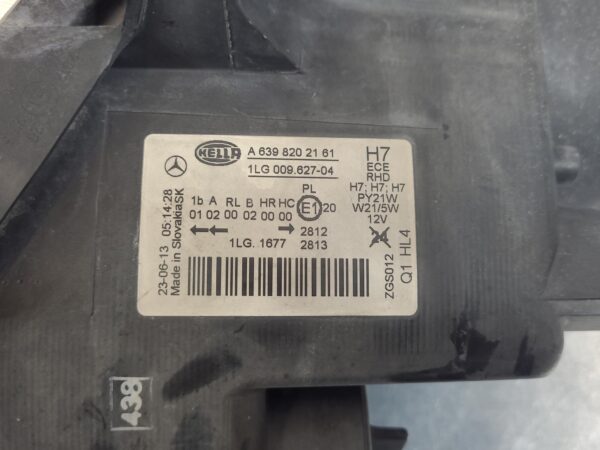 MERCEDES VITO 2011-2015 RIGHT HEADLAMP 639, NON HID TYPE, 02/11-02/15 - Image 9