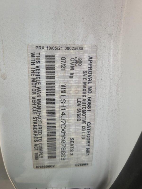 LDV DELIVER 9 2020-2024 BODY/DOOR MOULD RIGHT BARN DOOR MOULD, 07/20- - Image 20