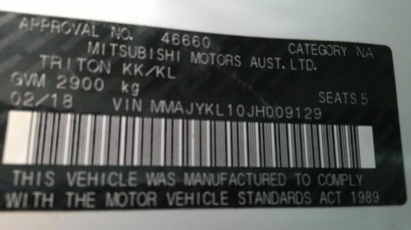 MITSUBISHI TRITON 2015-2018 VACUUM/AIR PUMP VACUUM PUMP, 2.4, DIESEL, MQ, 03/15- - Image 42