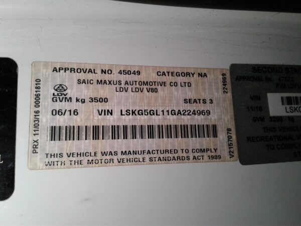 LDV V80 2013-2023 FUEL INJECTOR VAN 01/13-12/23 - Image 44