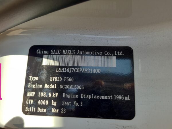 LDV DELIVER 9 2020-2024 TRANS/GEARBOX AUTO, RWD, DIESEL, 2.0, TURBO, 6 SPEED, 07 - Image 44