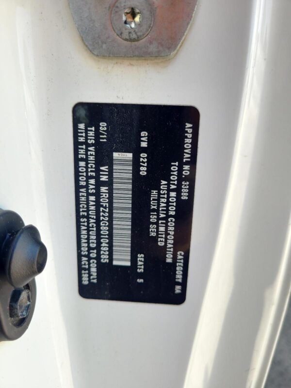 TOYOTA HILUX 2005-2015 VACUUM/AIR PUMP DIESEL, 3.0, 1KD-FTV, VAC PUMP, 02/05-08/ - Image 11