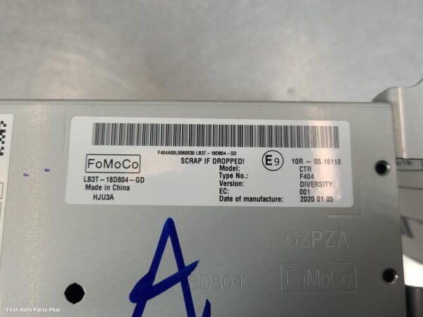 2020 FORD RANGER Radio/Cd/Dvd/Sat/Tv