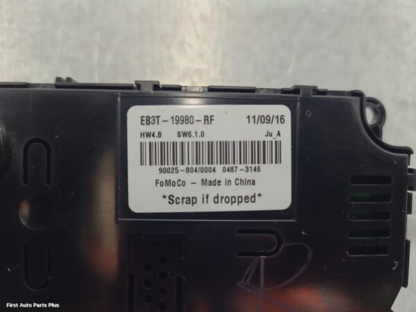 2017 FORD EVEREST Heater/Ac Controls