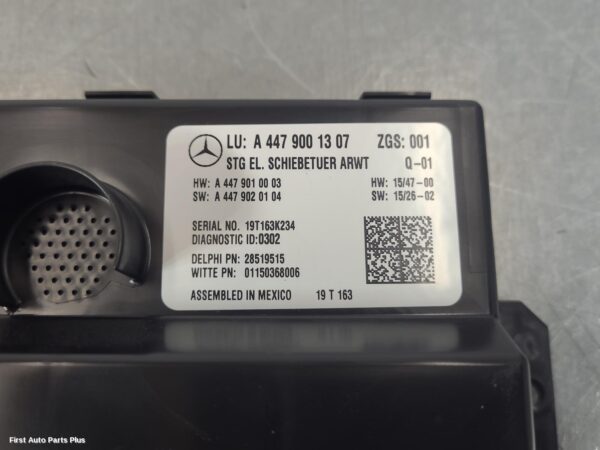 2019 MERCEDES VITO Ecu