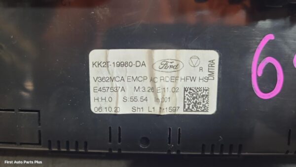 2020 FORD TRANSIT Heater/Ac Controls