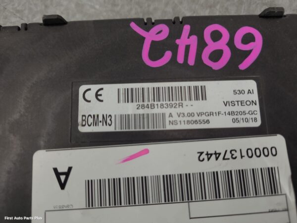 2019 RENAULT MASTER Ecu