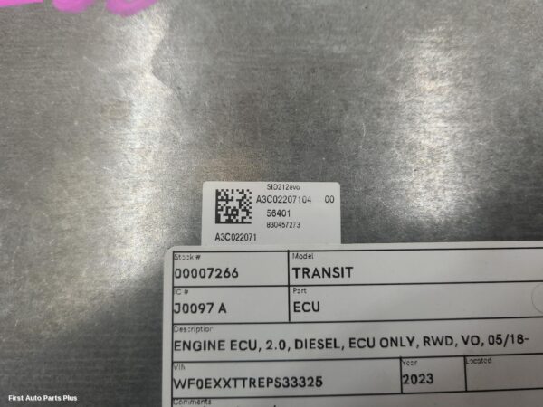 2023 FORD TRANSIT Ecu