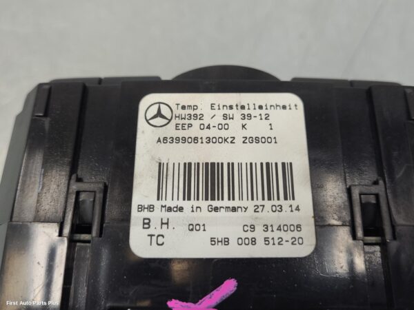 2014 MERCEDES VITO Heater/Ac Controls