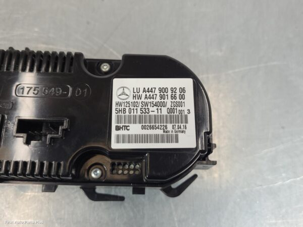 2017 MERCEDES VITO Heater/Ac Controls