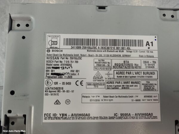 2021 NISSAN NAVARA Radio/Cd/Dvd/Sat/Tv