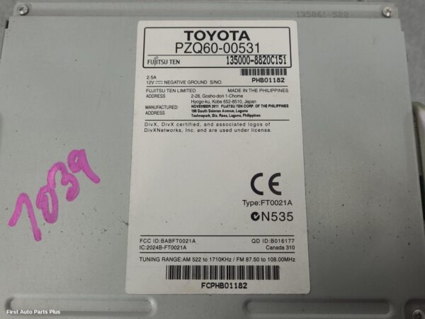2012 TOYOTA HILUX Radio/Cd/Dvd/Sat/Tv